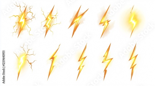Electrifying Yellow Lightning Bolts: A Striking Symbol of Energy, Power, and Speed