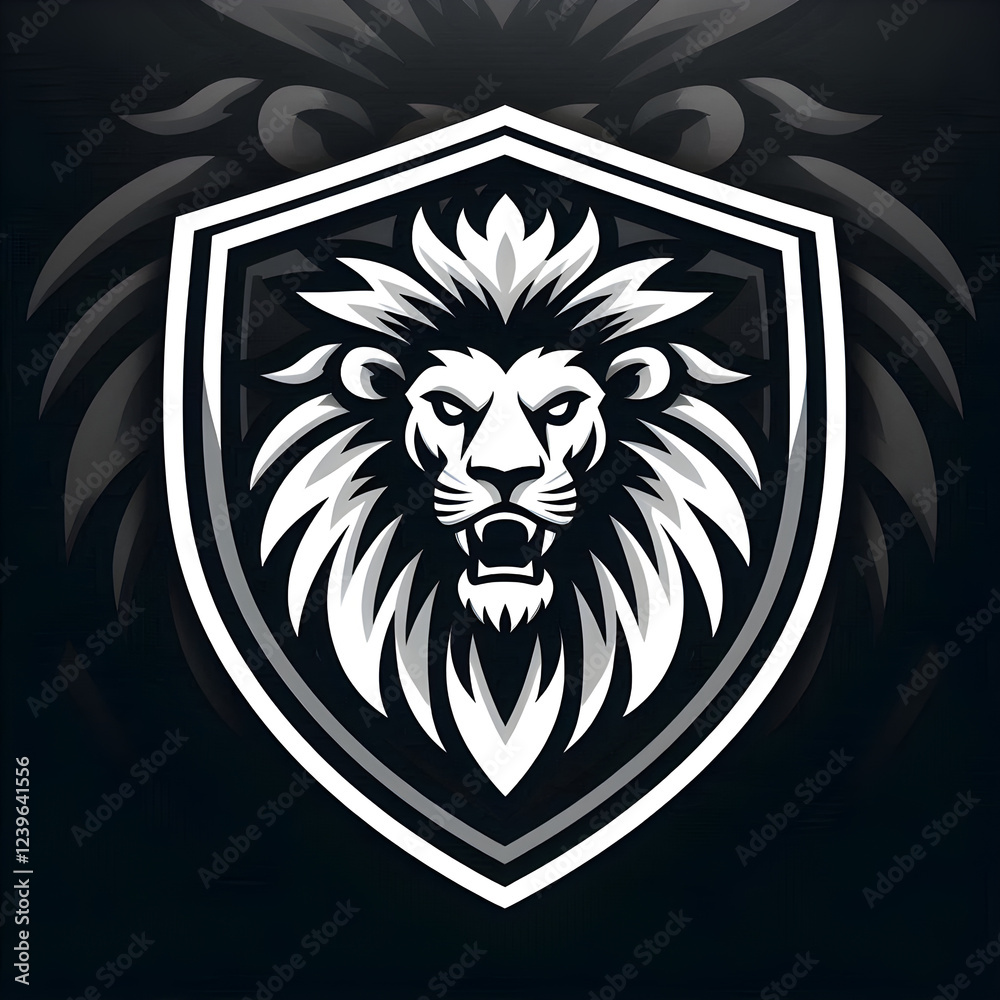 Obraz premium lion head shield logo