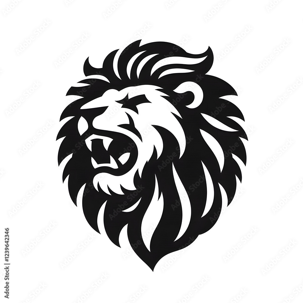 Fototapeta premium lion head tattoo,symbol of courage and strength