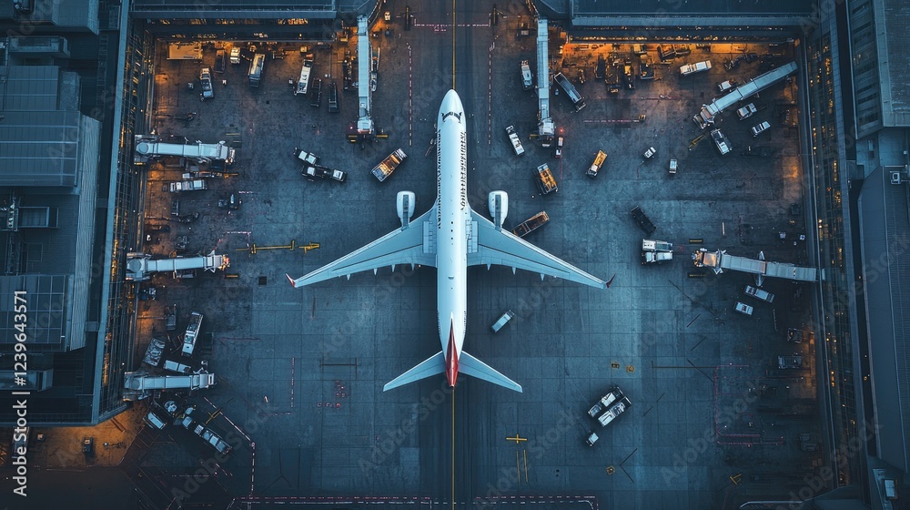 A high-angle view captures the intense activity at a busy airport terminal as airplanes taxi down the runway, engines roaring, while passengers eagerly wait. A high-angle view captures the intense activity at a busy airport terminal as airplanes taxi down the runway, engines roaring, while passengers eagerly wait.