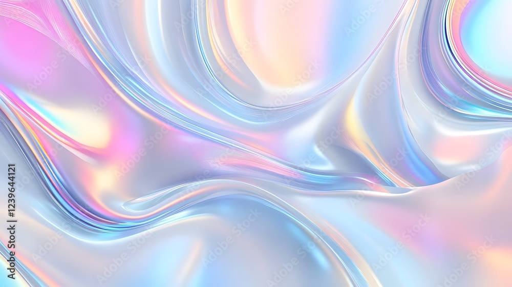 Abstract Iridescent Fluid Forms in Pastel Hues Abstract Iridescent Fluid Forms in Pastel Hues