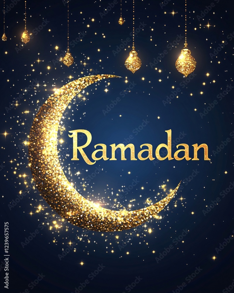 Fototapeta premium Ramadan text card