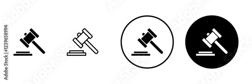 Gavel icon vector. judge gavel sign and symbol. law icon. auction hammer