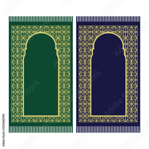 rug prayer pattern or prayer mat or Sajjada, sajadah