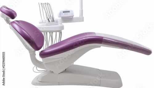 Modern Purple and White Reclined Dental Chair