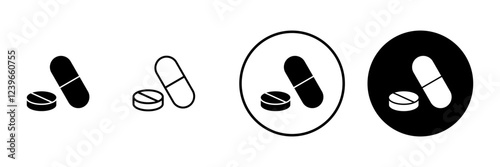 Pills icon vector. capsule icon. Drug sign and symbol