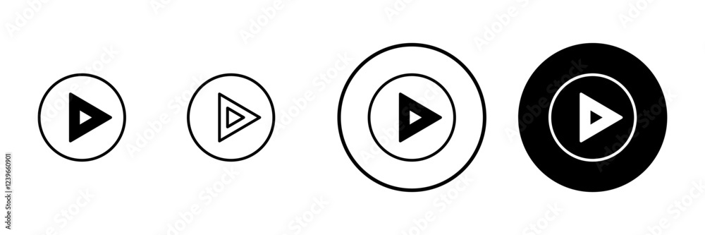 Play icon vector. Play button sign and symbol Play icon vector. Play button sign and symbol