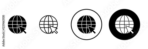 Web icon vector. go to web sign and symbol. web click icon. Global search icon