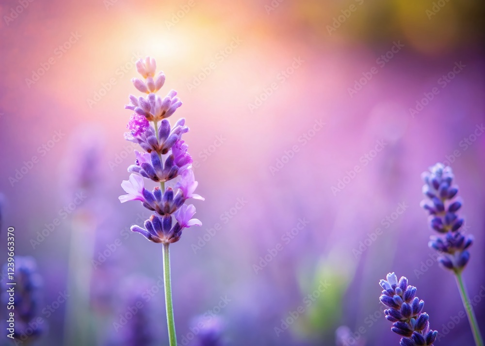 Fototapeta premium Dreamy Lavender Macro with Delicate Blur and Ample Copy Space