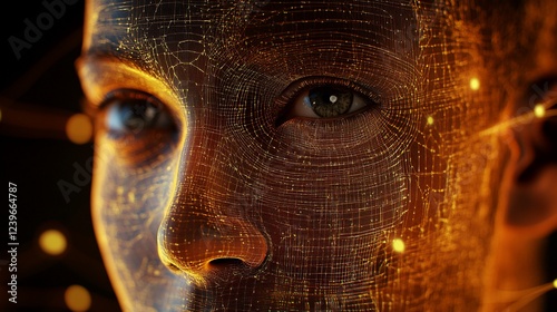 Digital Connectivity and Human Face, representing future, technology, and AI