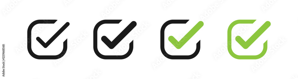 check mark icon button set. check box icon with right or correct buttons and yes checkmark tick box icons - checkbox symbol sign. check mark box square frame. vector illustration check mark icon button set. check box icon with right or correct buttons and yes checkmark tick box icons - checkbox symbol sign. check mark box square frame. vector illustration