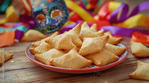 Colorful dessert baklava, served on festive table. photo