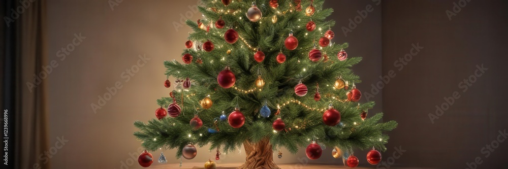 Animated Christmas tree with ornaments and lights, animated, decoration, ornaments Animated Christmas tree with ornaments and lights, animated, decoration, ornaments
