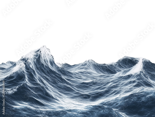 Fototapeta Naklejka Na Ścianę i Meble -  Large sea waves on white background