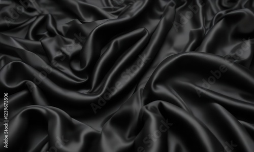 Black silk or satin fabric with intricate texture,  silk,  background,  dark colors