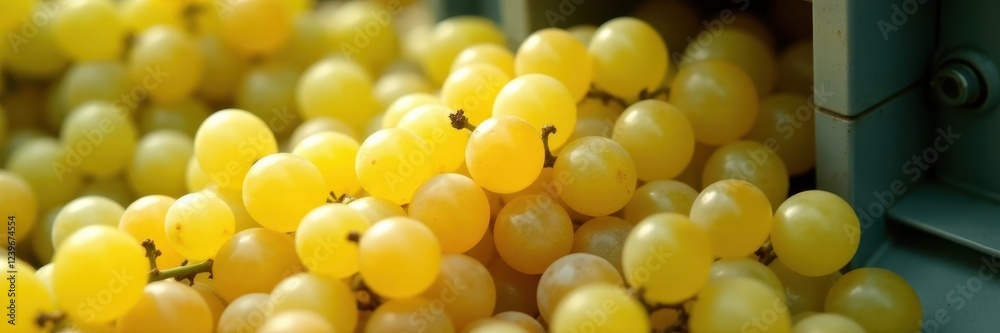 Close-up of Chardonnay grapes crushed by a destemmer , process, wine, object Close-up of Chardonnay grapes crushed by a destemmer , process, wine, object