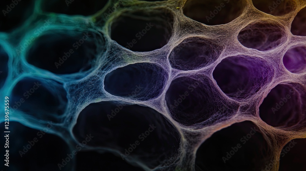 Abstract Close-up of a Honeycomb-Like Structure Abstract Close-up of a Honeycomb-Like Structure