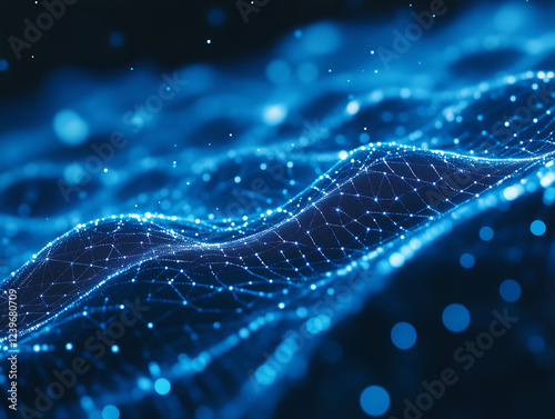 abstract blue science background showcases a complex and intricate molecular chemical structure, evoking a sense of technological advancement and innovation, with its dynamic and interconnected elemen