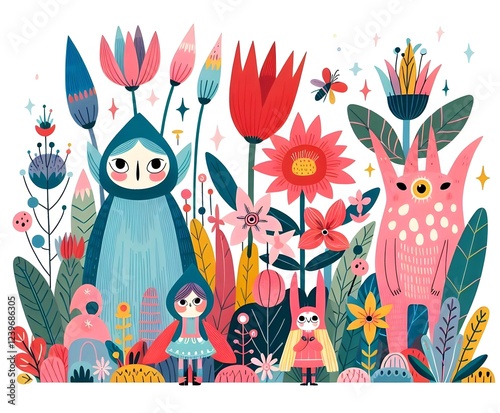 Jardines Encantados: Criaturas y Flores Mágicas