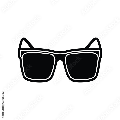 Sunglasses silhouette vector illustration featuring stylish black shades icon perfect for fashion accessories, summer eyewear, modern sun protection, and branding design

