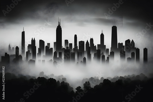 Dark Cityscape Silhouette E...