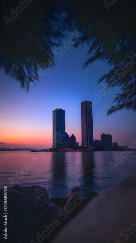 Cityscape Reflects in Calm ...