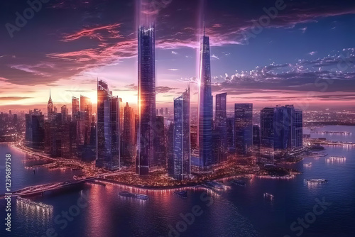 Futuristic Cityscape Illumi...