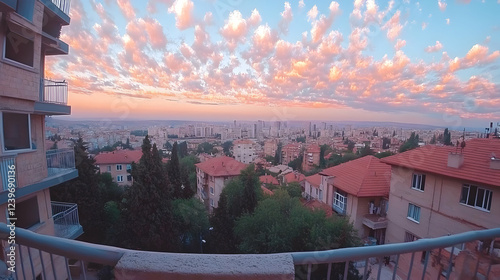 Cityscape at Sunset with Dr...