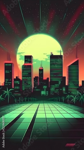 Retro Futuristic Cityscape ...