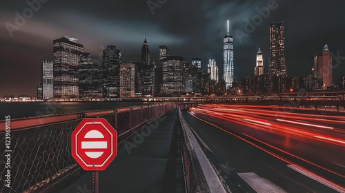 Cityscape Lights Streak Acr...
