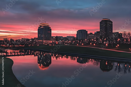 Cityscape Reflects in Calm ...
