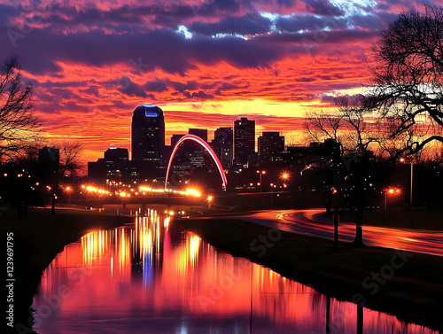 Vibrant Cityscape Reflects ...