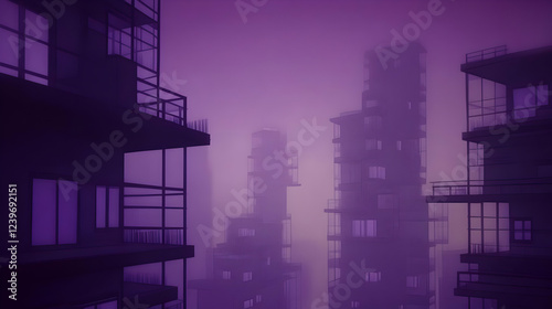Silhouetted Buildings Stand...