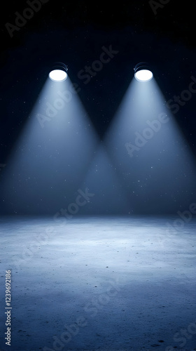 Two Spotlights Illuminate a...