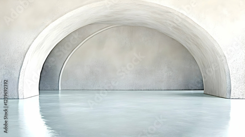 Empty Room with Arches and ...