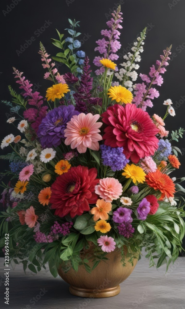 custom made wallpaper toronto digitalColorful floral arrangement with mixed flowers and foliage, bouquet, floral design, floral