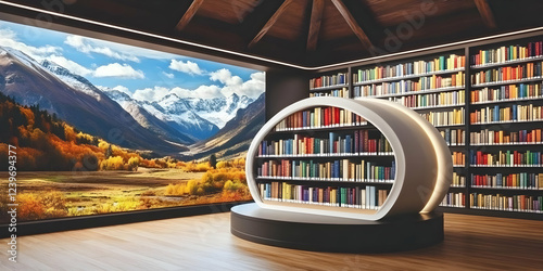 Modern Library Interior Sho...