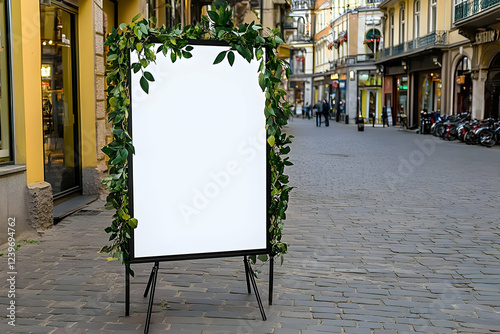 Blank Sign with Greenery St...