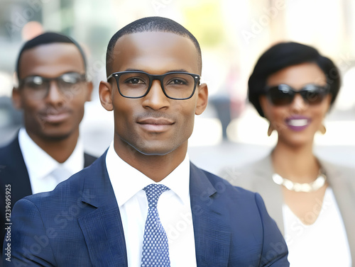 Confident Businessman Leads...