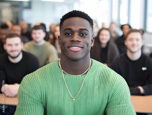 Confident Young Man Smiles ...