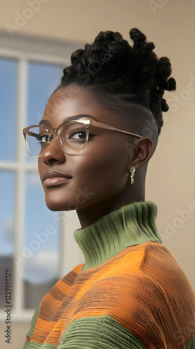 Stylish Woman Poses with Co...