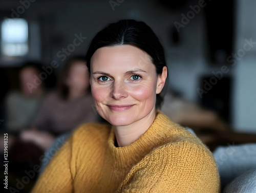 Woman in Yellow Sweater Smi...