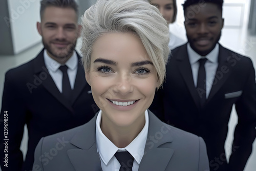 Confident Businesswoman Lea...
