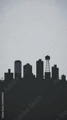 Dark Cityscape Silhouette D...