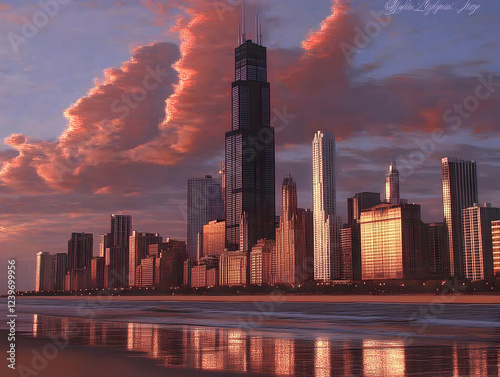 Cityscape Reflects in Water...