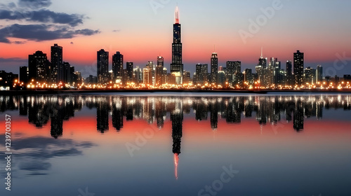 Cityscape Reflects in Calm ...