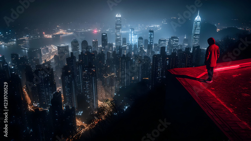 Person Stands on Red Roofto...