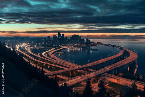 Cityscape at Dawn: Illumina...