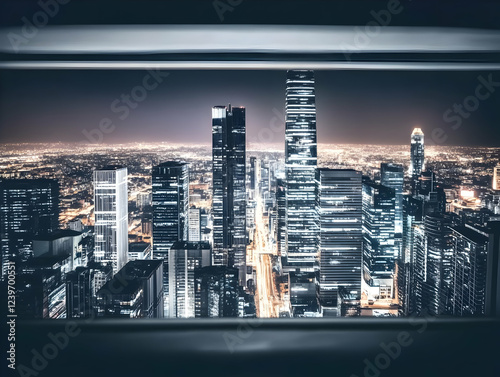 Illuminated cityscape viewe...