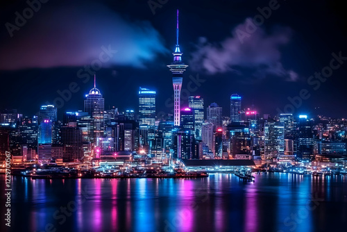 Vibrant Cityscape Illuminat...